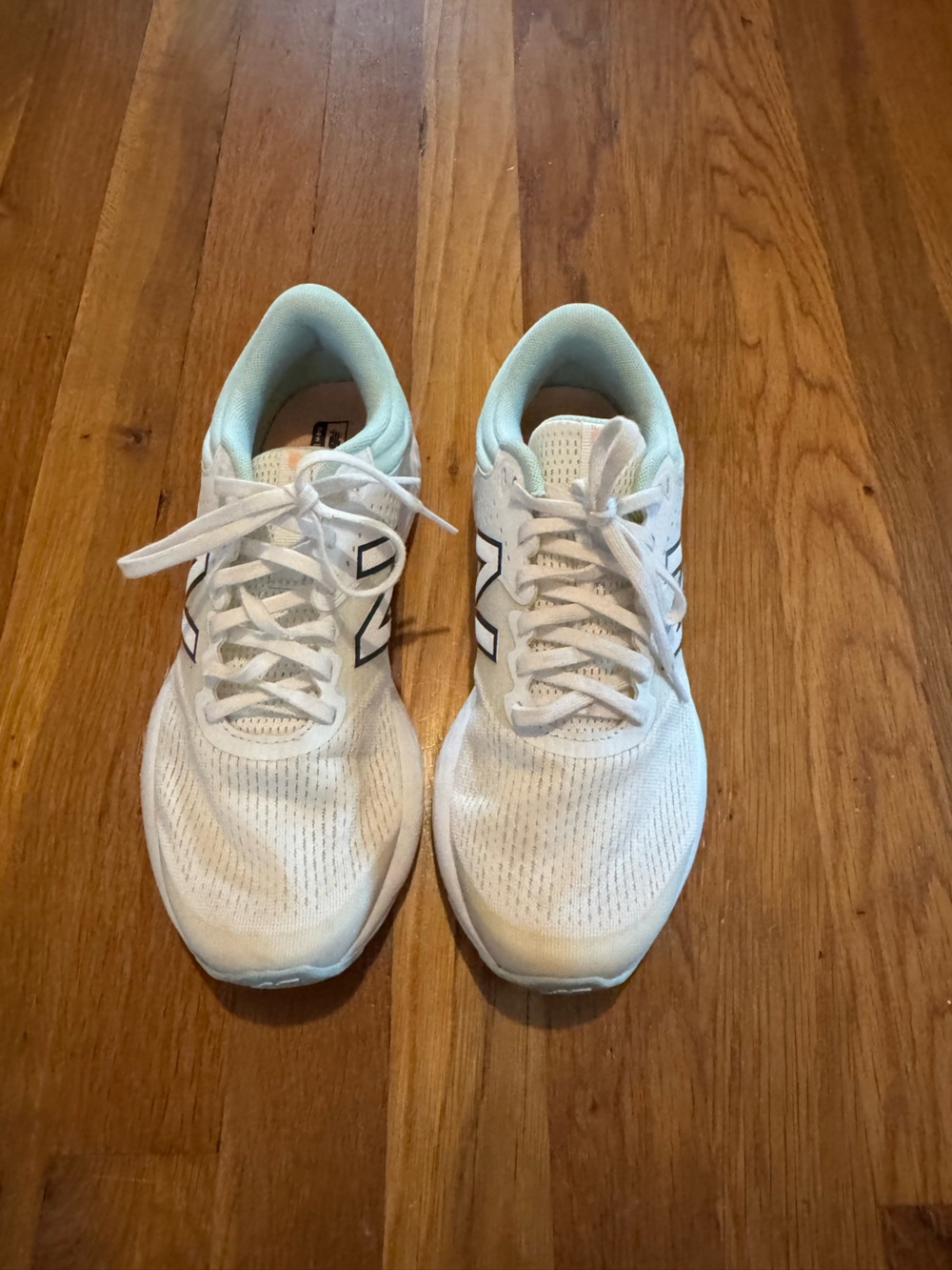 New Balance 520 White Sneakers with Light Blue Lining